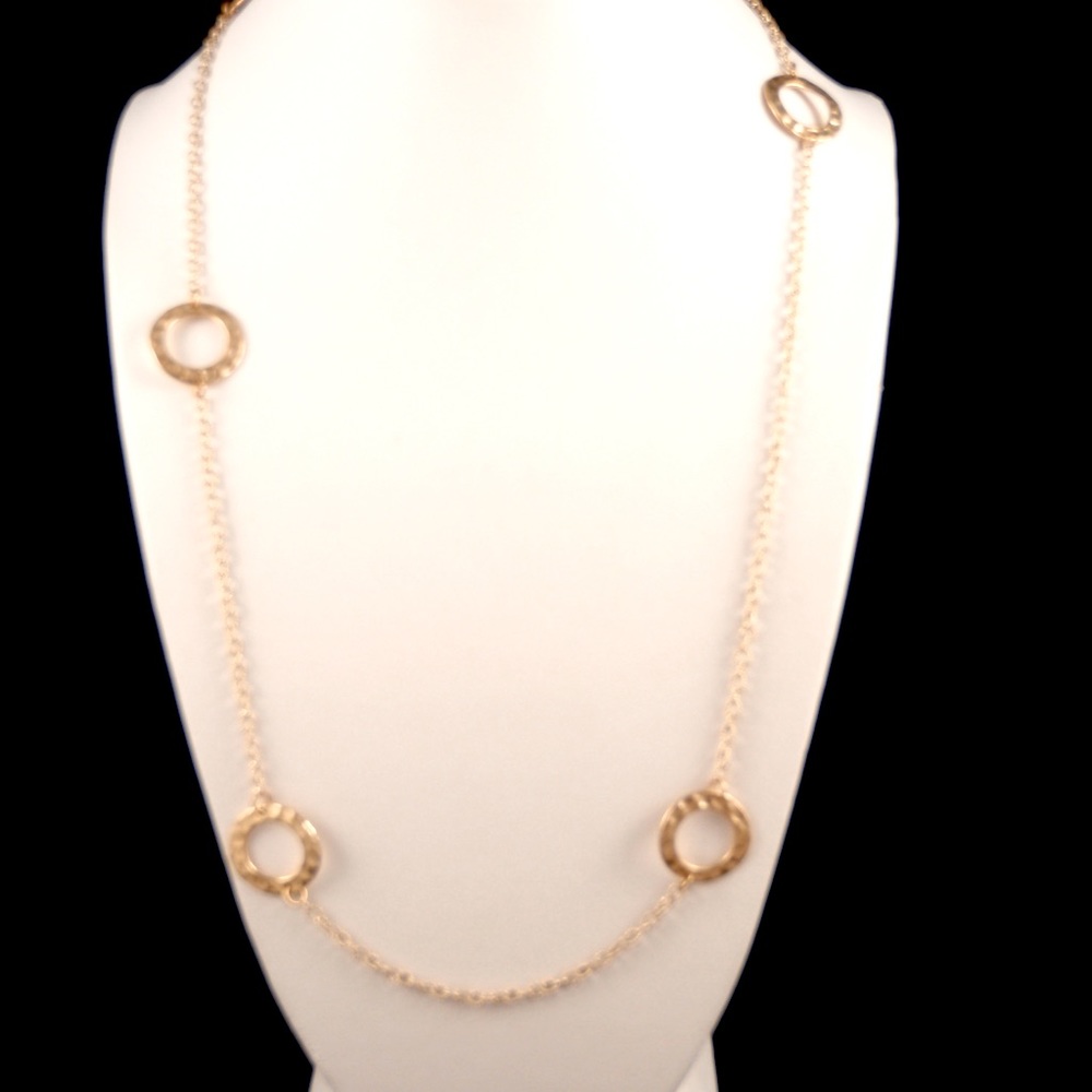Gold filled necklace with hammered circles
